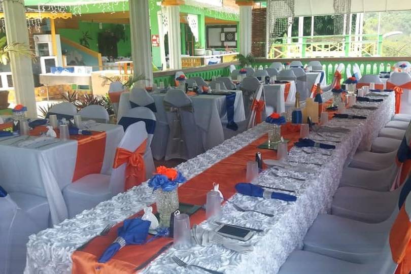 Reception hall set up