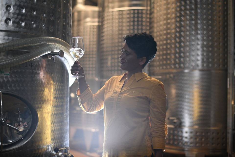 Winemaker in the winery