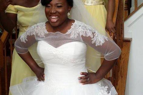 The bride with her bridesmaids