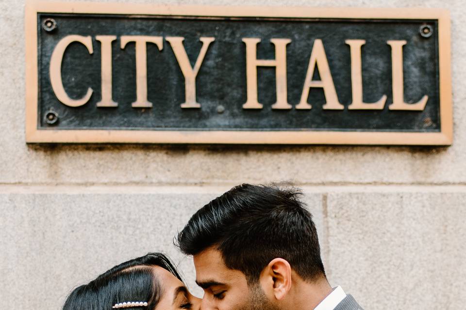 Iconic City Hall Wedding Shot!