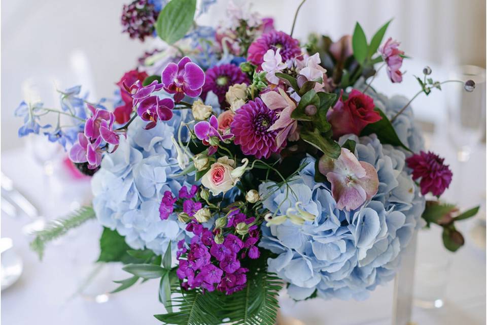 Jewel toned centerpiece