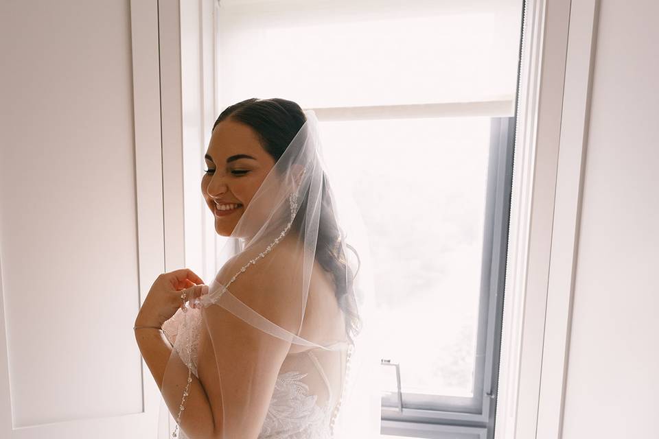 Bride in her dress