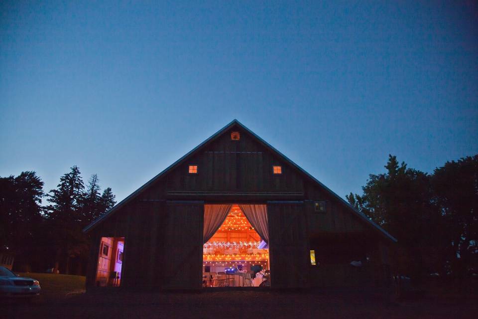 Barn at night