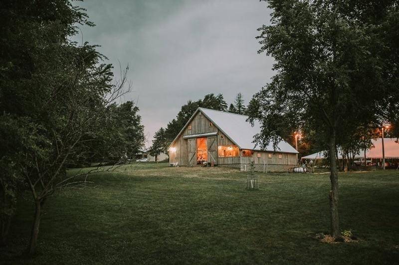 The view of the barn from outside