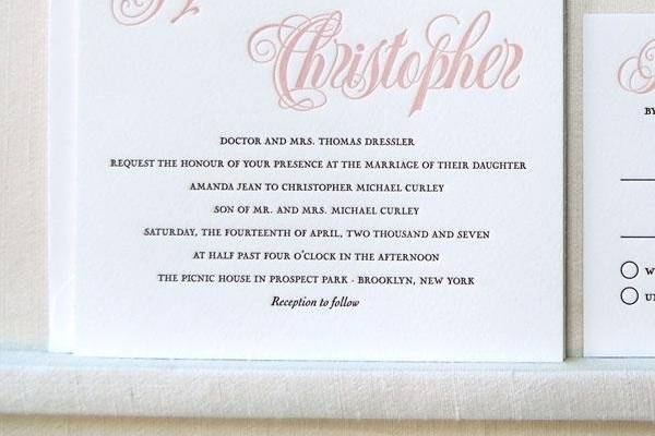 Fanfare Letterpress Invitation Suite