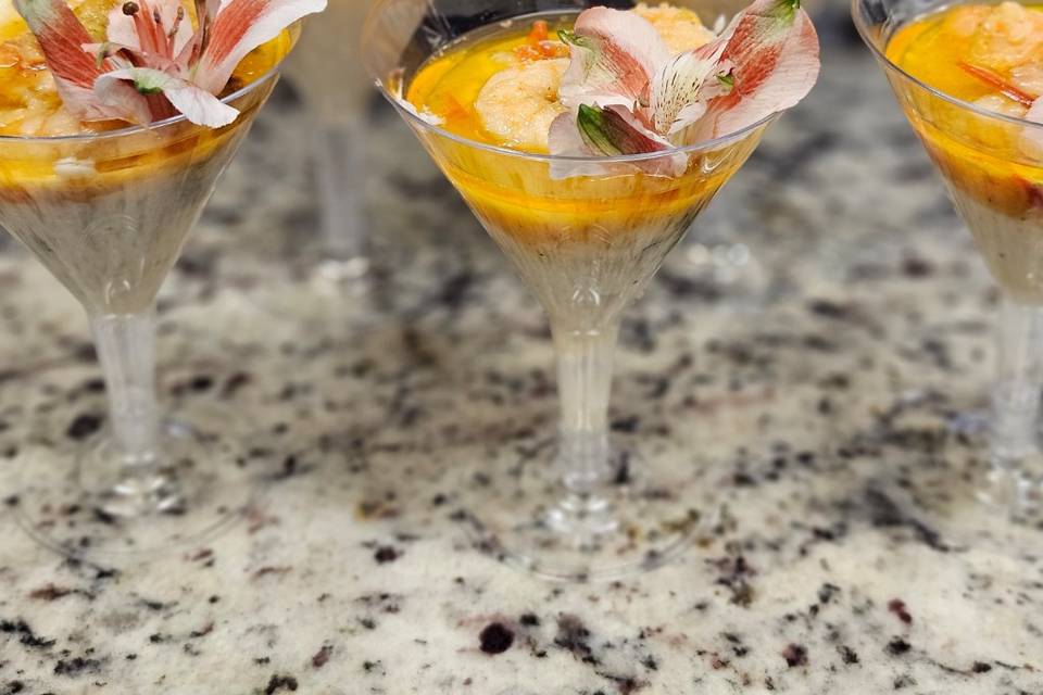 Shrimp and grits martinis