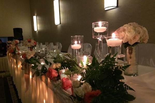 Candlelit head table