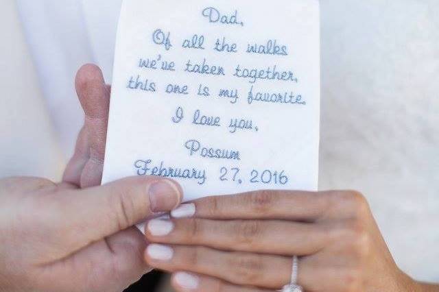 Bride's message to her dad
