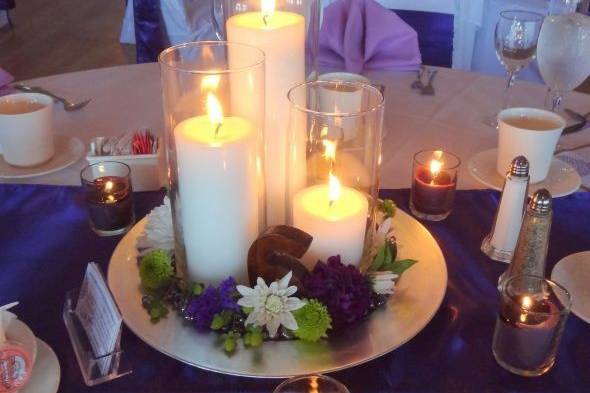 Centerpiece with candles