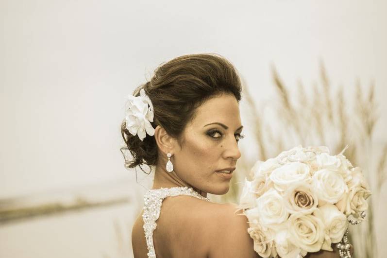 Bride and her bouquet