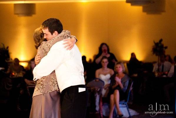 Empire Lighting matched the table linens with the copper/light amber light...we help create the perfect first dance...