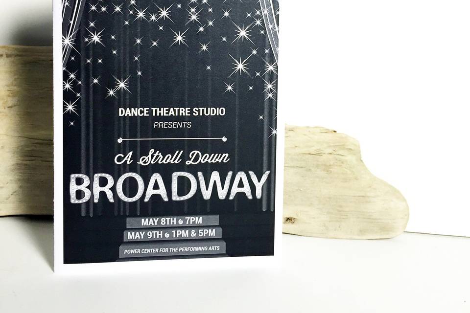 Program, Booklet, Graphic, Design, Wedding, Dance, Theatre, Theater, Event, Itinerary, Nature, Stars, Broadway, Byway, Creative,