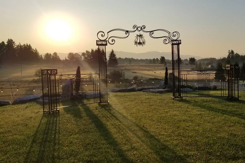 Wedding Arch on Hillside