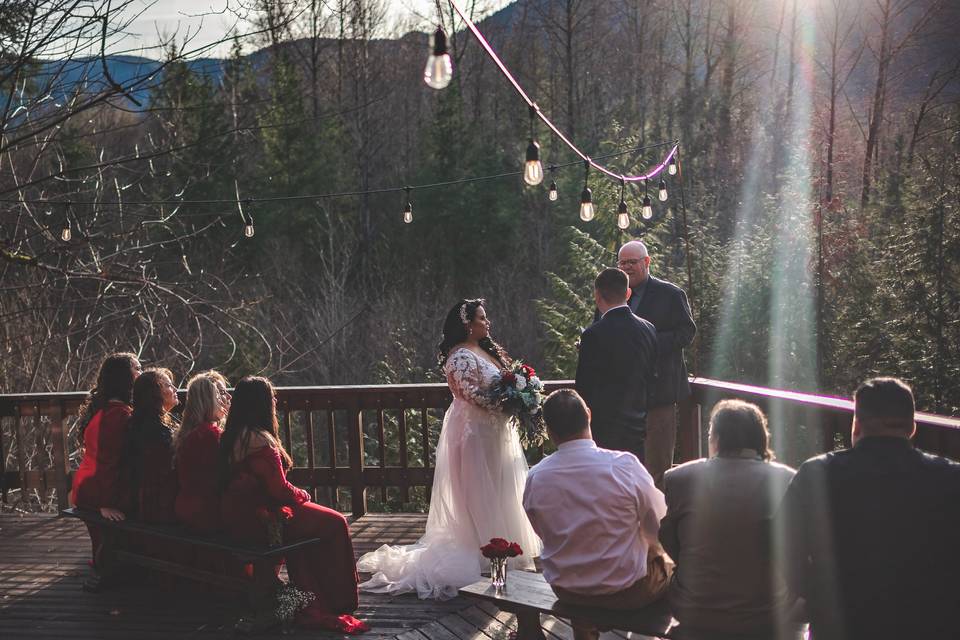 A quiet forest wedding