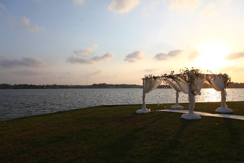 Sunset wedding ceremony