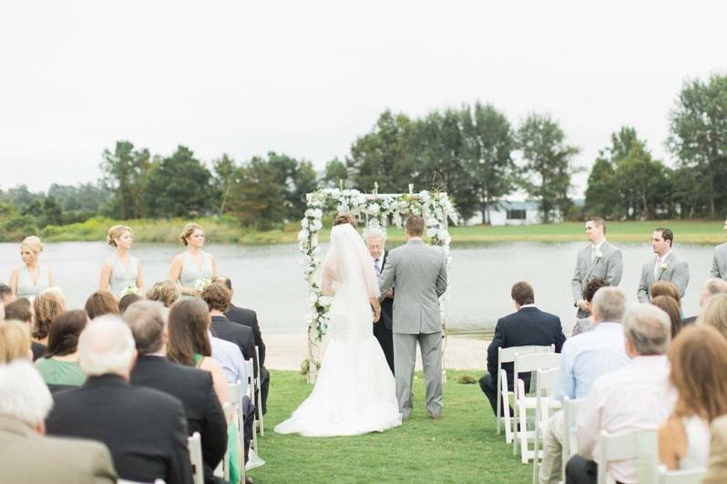 Lakeside wedding ceremony