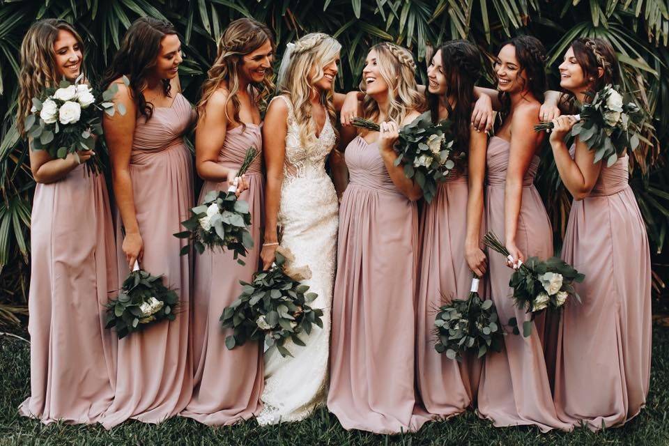 Bride and bridesmaids