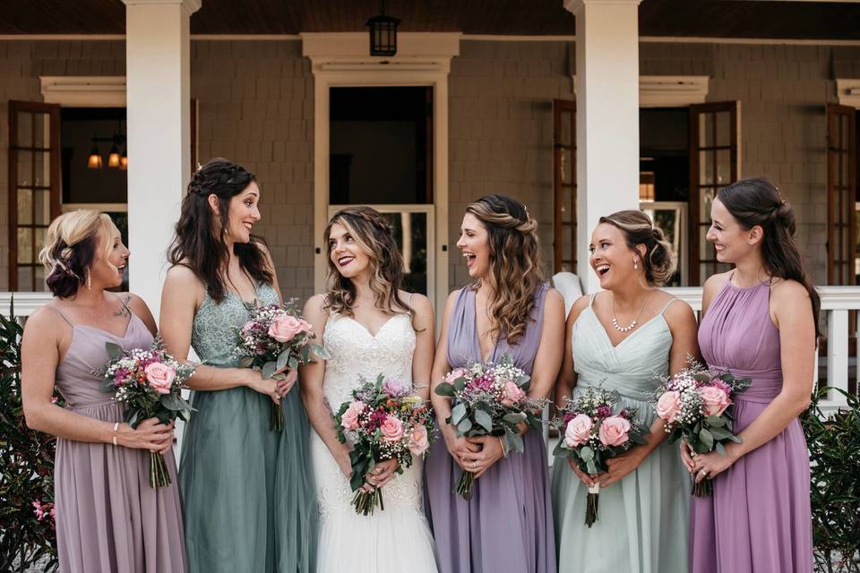 Bride and bridesmaids