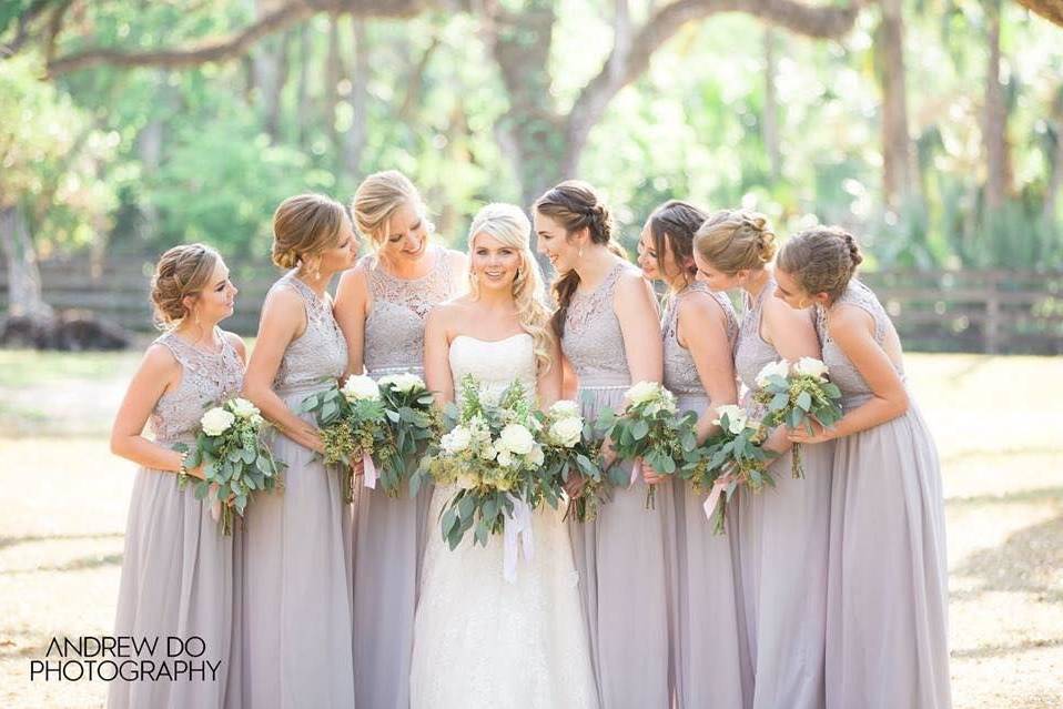 Bride and bridesmaids