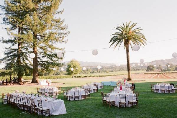 Wedding reception setup