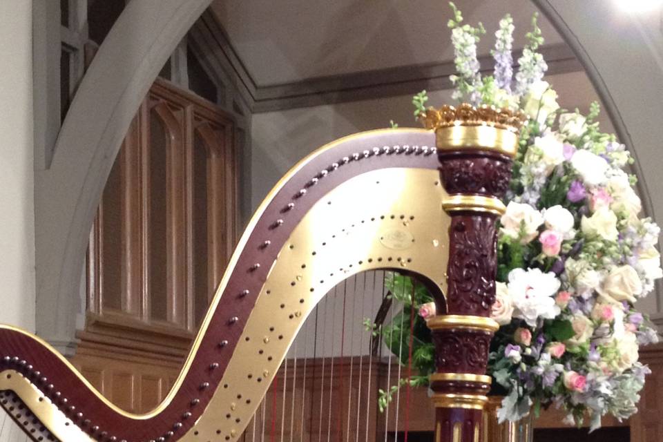 The harp is beautiful to see!