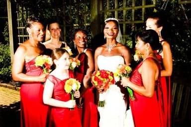 Bride and bridesmaids