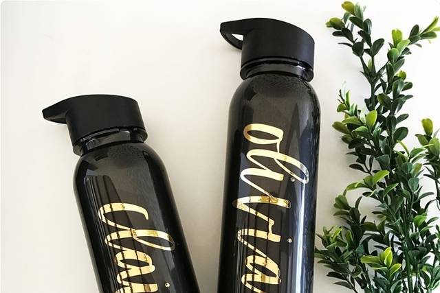 Gold foil black bottle