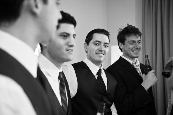 The groom with his groomsmen