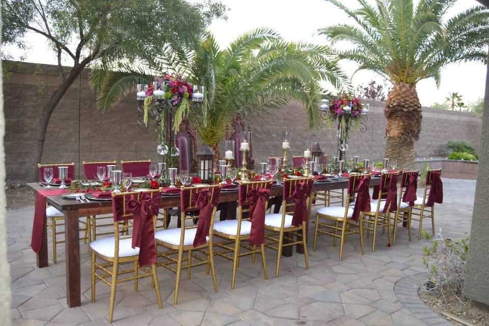 Outdoor Wedding reception setup