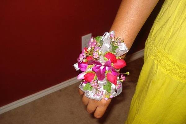 Orchid wrist corsage
