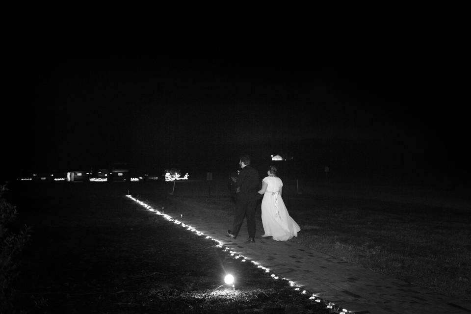 The couple walking