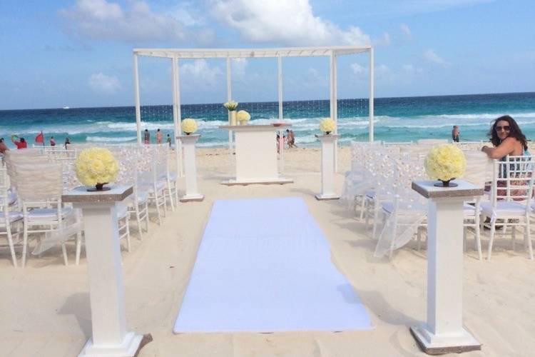 Beach wedding setup