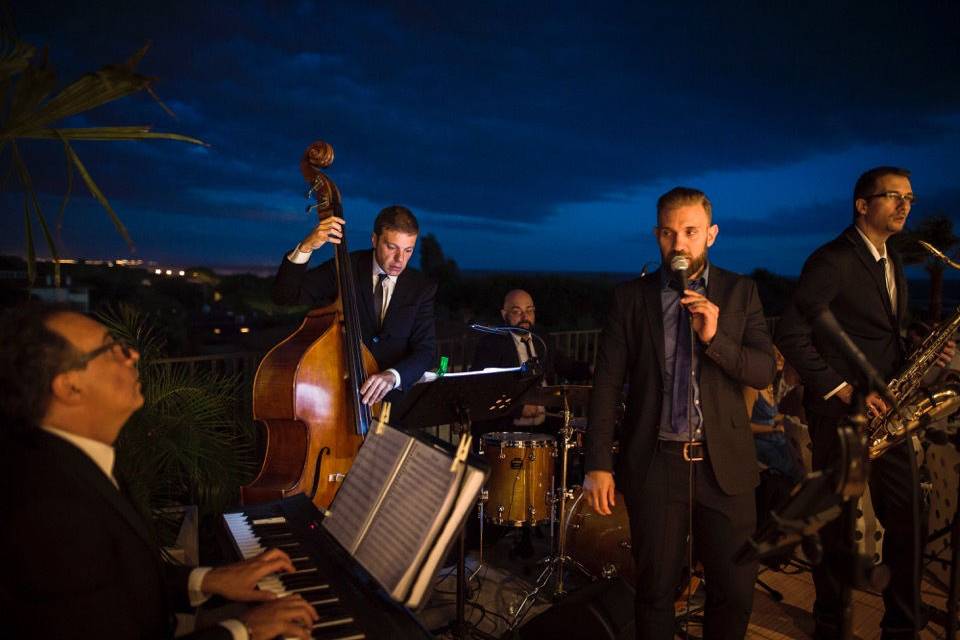 Swing band performing at Hotel Principe Forte dei Marmi, Tuscany