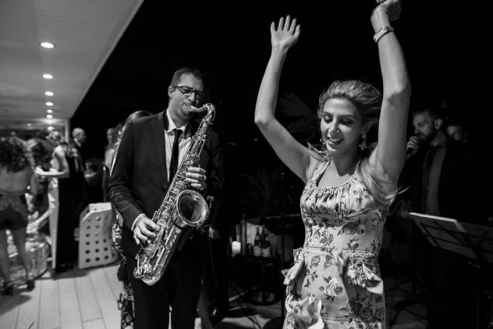 Swing band performing at Hotel Principe Forte dei Marmi, Tuscany