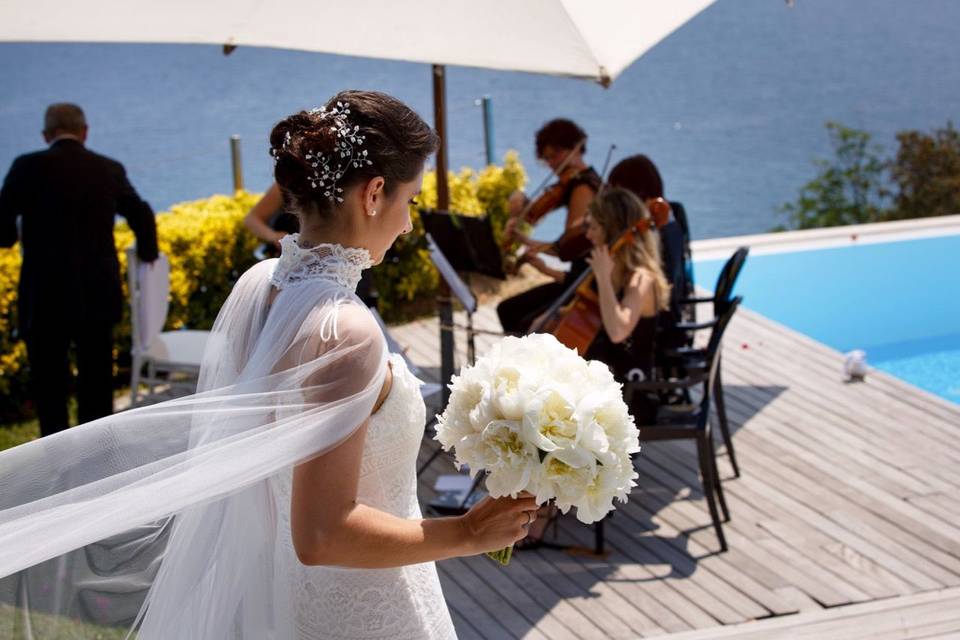 String quartet performing in Arenzano, private villa