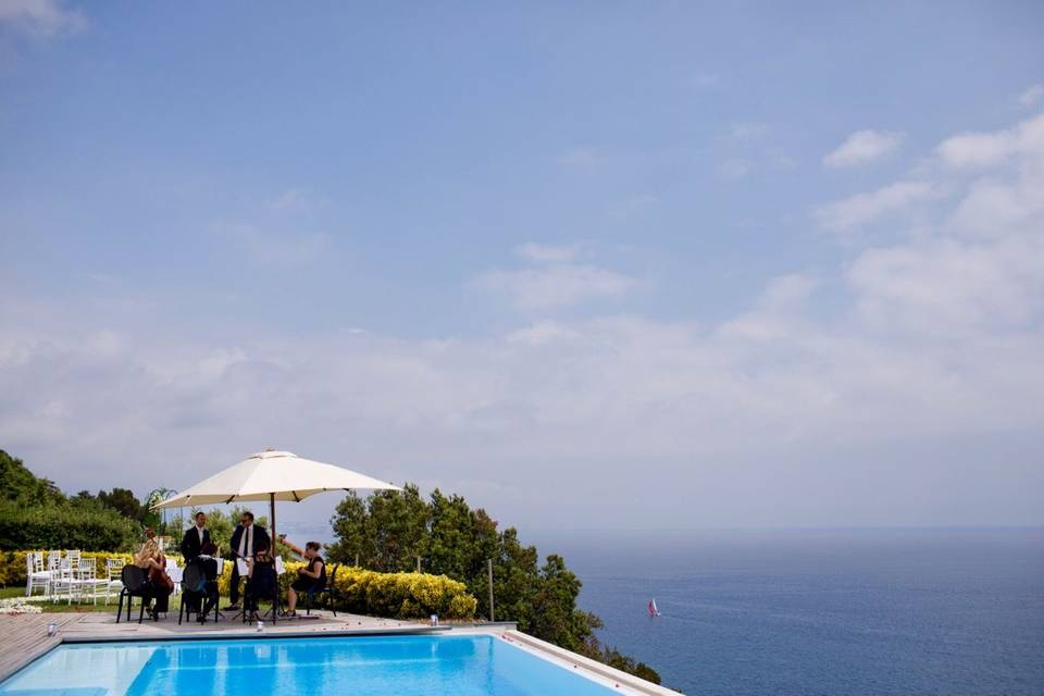 String quartet performing in Arenzano, private villa