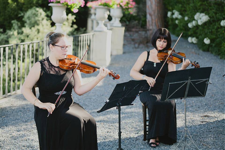 Members of string quartet performing at La Cervara, Portofino