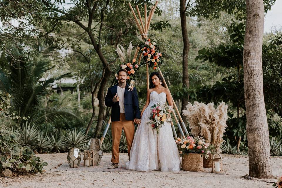 Bohemian Beach Wedding