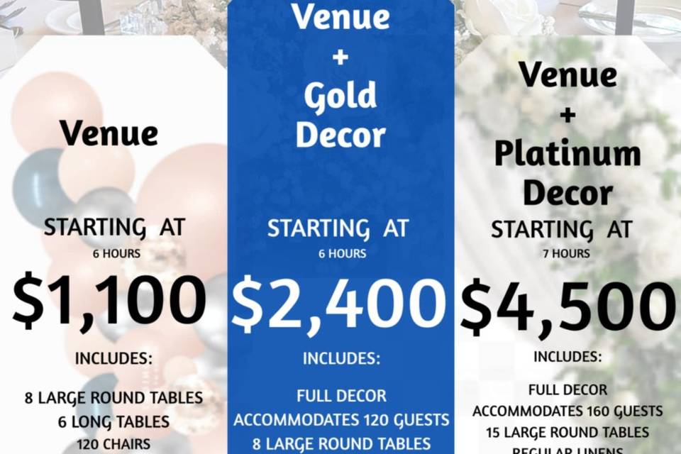 Venue packeges