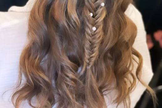 Half up half down with plait