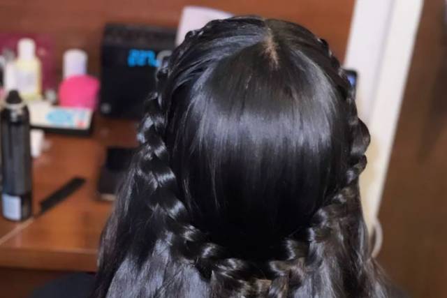 Braided half up half down