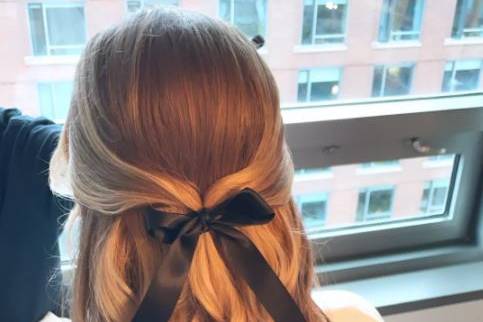 Half up half down waves with bow