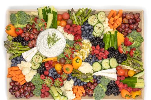 Fruit, veg, and cheese