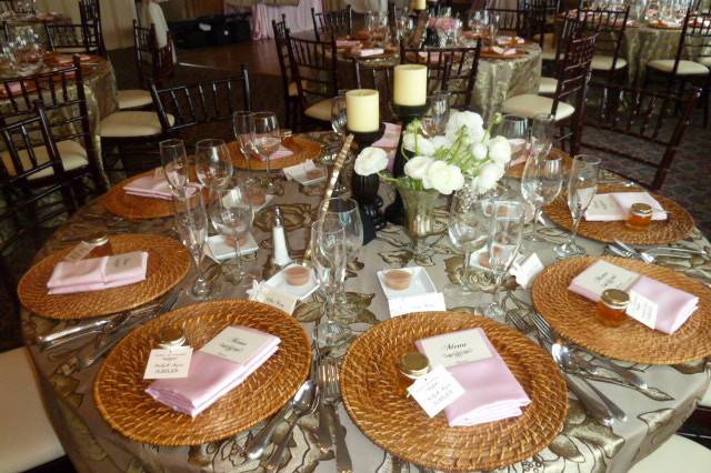 Table setup with candle centerpiece