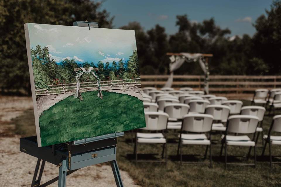 Ceremony scene on canvas