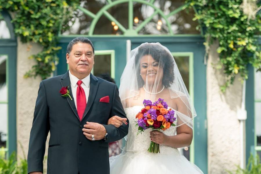 Bride with her bouquet