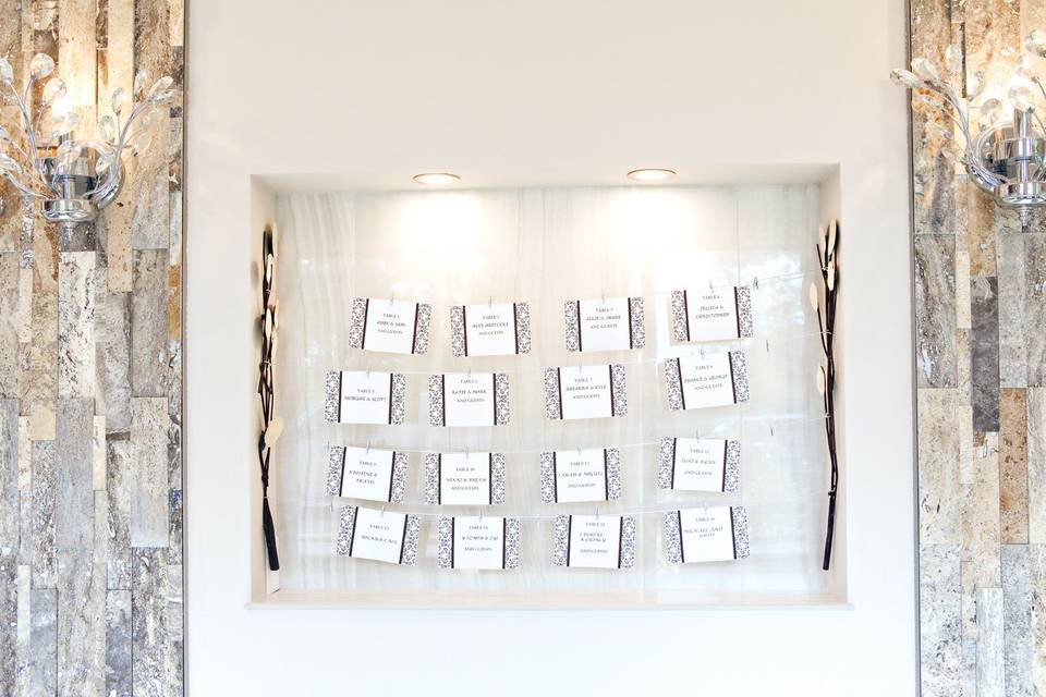 Built in seating chart frame