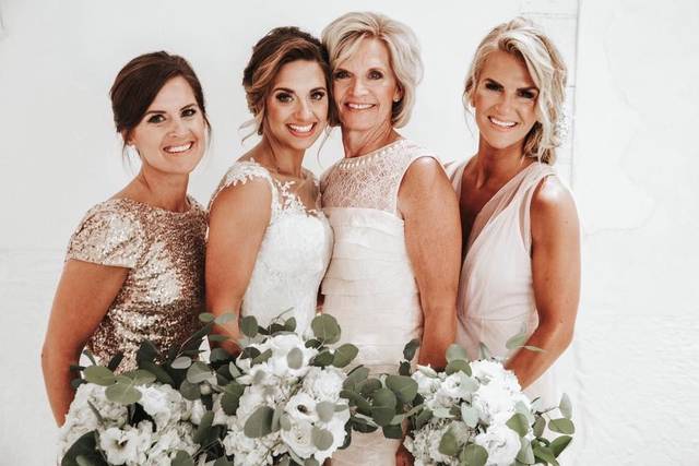 The bride with her bridesmaids
