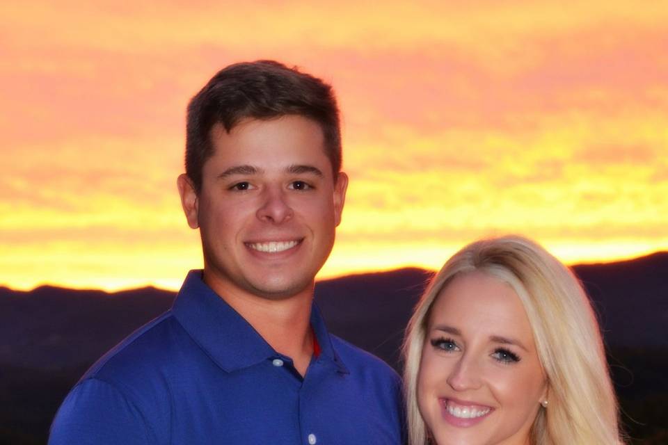 Engagement photos with sunset
