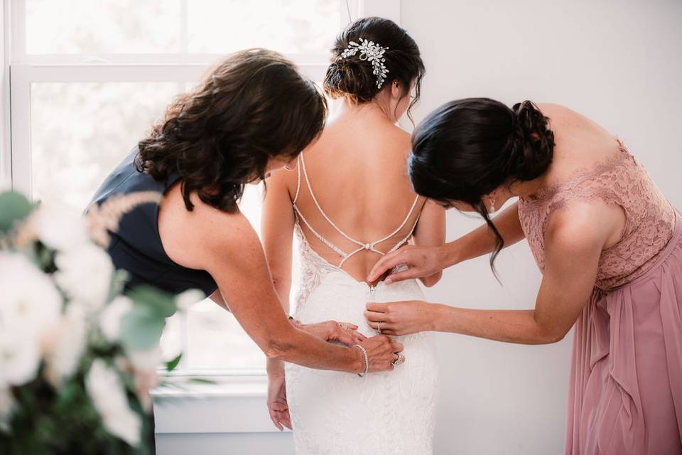 Bride getting ready